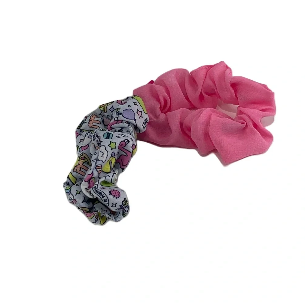Baby Girl hair accessories lot scrunchie Bundle Lot of 9 and Pouch